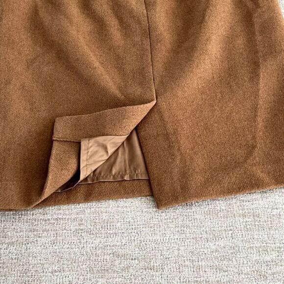 J. Crew Mercantile Women's‎ 2 Brown Wool Blend Back Zip Knee-Length Skirt - Picture 3 of 11